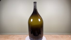 Antique French Hand Blown Wine Bottle | Olive Green Glass | 19th Century