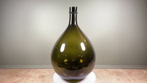 Antique French Demijohn | Olive Green Hand Blown Glass | Applied Neck Ring