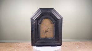 Antique French Wall Clock | Black Painted Wood | Late 19th Century