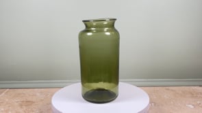 Antique French Preserve Jar | Hand Blown Olive Green Glass | Late 18th