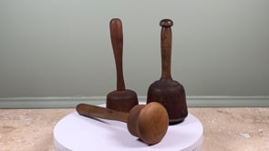 Antique French Wooden Mallets | Set of Three | Turned Hardwood