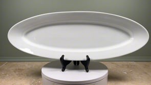 Antique French Fish Platter | 19th Century White Ironstone | Turbot Platter