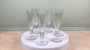 Antique French Champagne Flutes | Cut Crystal | Set of Six, Early 19th Century