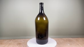 Large Antique French Hand Blown Wine Bottle | Dark Olive Glass | 19th Century