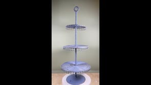 Antique French Pastry Display Stand | Blue Three-Tier Wirework Pâtisserie Stand