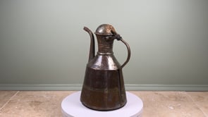 Antique French Copper Oil Pouring Jug | Hand Hammered | 19th Century