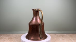 Antique French Copper Water Jug | Brass Handle | 19th Century Broc à Eau