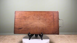 Antique French Cutting Board | Wood with Iron Handle | c.1890–1920