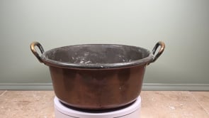 Antique French Copper Jam Pan | Brass Handles, Late 19th Century