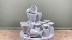 Vintage French Porcelain Mazagran Coffee Cups | CNP Tradition France | Set of 12