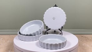 Vintage French CNP Quiche Dishes | Fluted Porcelain Set of Four