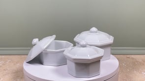 Vintage French Apilco Porcelain Pots | Modèle de José Set of Three