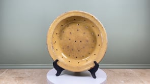 Antique French Fruit Strainer | Glazed Earthenware Égouttoir | 19th Century