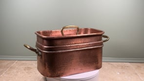 Antique French Copper Daubière | Large Hand-Hammered Braising Pan | 19th Century