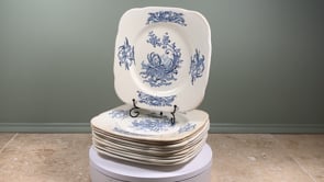 Antique French Clairefontaine Plates | Set of 10 Louis XV Terre de Fer | C. 1885