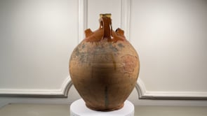 Antique French Walnut Oil Jar | Auvergne Terracotta with Original Cork