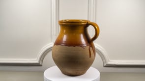 Vintage French Provençal Pitcher | Aubagne Terracotta with Amber Glaze