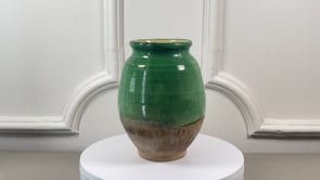Antique French Confit Pot | Green Glazed Terracotta | Circa 1900