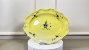Rare Antique French Faience Platter | Yellow Glaze |  c. 1880–1900