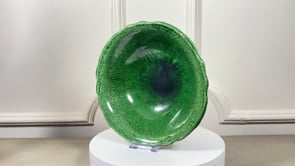 French Vallauris Bowl | Foucard-Jourdan Green Glaze | Early 20th Century