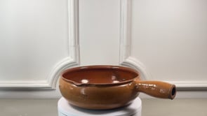 Antique French Poêlon | Vallauris Glazed Terracotta | Early 20th Century