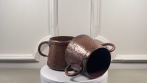 Antique French Copper Pots | Hand-Hammered Pair | Circa 1880 to 1920