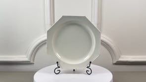 Antique French Creamware Plate | Octagonal Beaded Rim | 19th Century