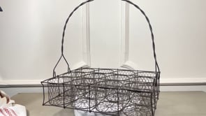 French Wire Wine Carrier | Antique 12-Bottle Cellar Caddy