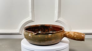 Vallauris Jaspé Poêlon | Antique French Terracotta Cooking Pan