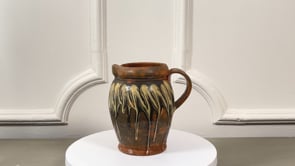 Antique French Pichet Jaspé | Savoie Slipware Pottery | Late 19th Century