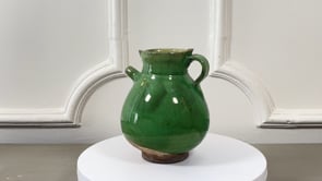 Antique French Gargoulette | Green Glazed Terracotta | Provençal Water Jug