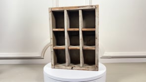 Antique French Painted Pine Casier | 9-Compartment Sorting Shelf