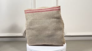 Antique French Footstool | Painted Louis XV Frame | Hemp Torchon
