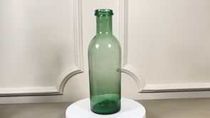 Antique French Preserves Bottle | Hand-Blown Green Bubble Glass Circa 1900