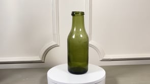 Antique French Truffle Bottle | Hand Blown Olive Glass | 19th Century