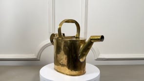 Antique French Brass Watering Can | Hinged Lid | Circa 1900