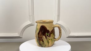 Antique French Jaspé Pitcher | Savoie Marbled Glaze Pottery