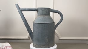 French Zinc Watering Can Planter | Antique Long-Spout Arrosoir