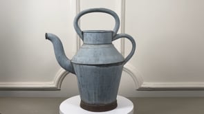 French Zinc Broc à Eau | Antique Water Pitcher with Blue-Gray Patina