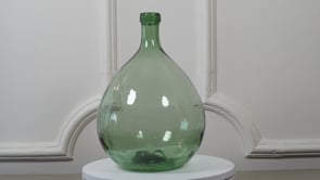 Spanish Green Glass Demijohns | Antique Hand-Blown Set of Three