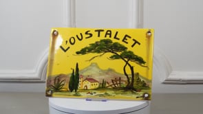 L’Oustalet French Faience House Plaque | Hand-Painted Provençal Landscape