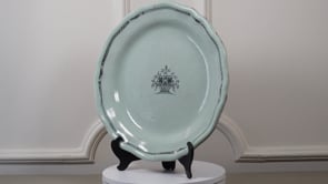 Cul Noir French Faience Charger | Antique Celadon Serving Plate