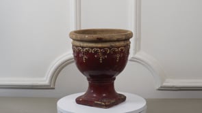 Oxblood French Terracotta Urn | Antique Glazed Cache-Pot