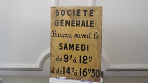 French Société Générale Bank Sign | Antique Hand-Painted Steel Plaque