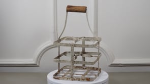 Painted Zinc French Wine Carrier | Antique Four-Bottle Porte-Bouteilles