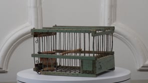 French Decoy Bird Cage | Antique Sage Green Cage d’Appelant