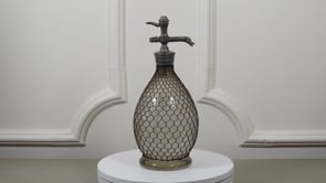 Henry Paris Seltzer Siphon | Antique French Wire Mesh Glass