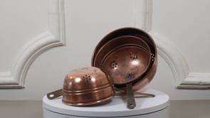 French Copper Strainers | Antique Graduated Trio with Brass Handles