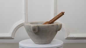 French Marble Mortar & Pestle | Antique Hand-Carved Stone Mortier