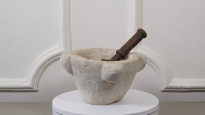 Hand-Carved Marble Mortar & Pestle | Antique French Stone Mortier